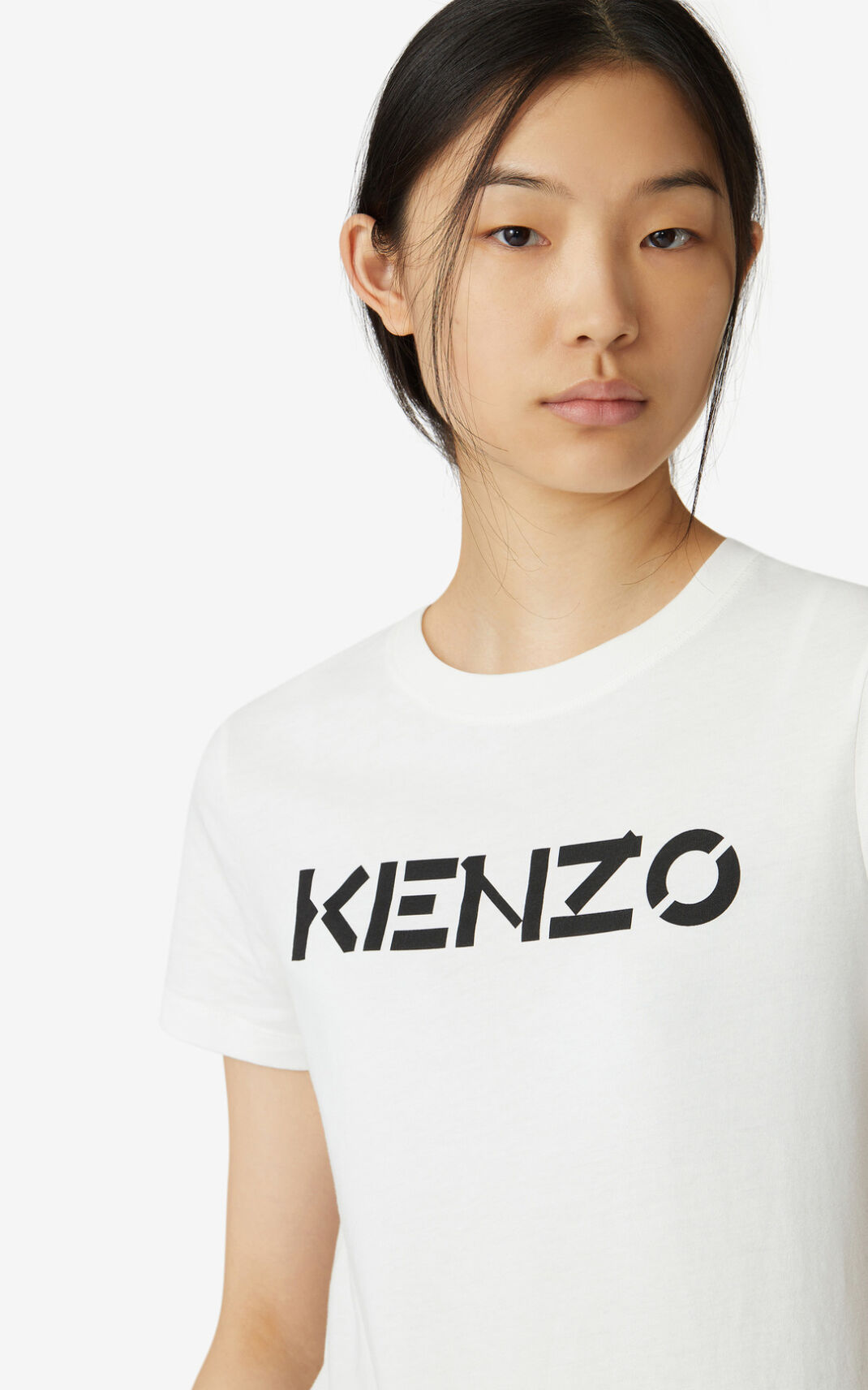 Kenzo Logo Camisetas Mujer Blancas | 8940276-AG